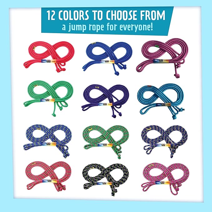 Just Jump It 16' Foot Jump Rope 2 Pack - Long Jump Ropes for Double Dutch - Outdoor Jump Ropes for Kids and Adults to Play Family Games & Exercise