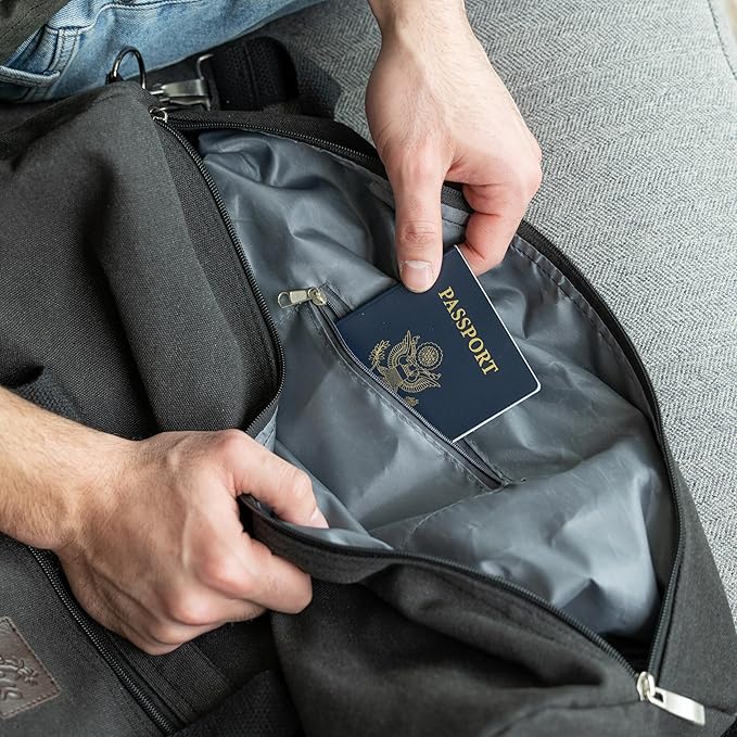 Duffle Bag – Multipurpose Canvas Bag for Travel, Gym, Weekender, Carry On & More – Durable, Spacious, Unisex Overnight Bag for Men & Women – Perfect for Sports, and Everyday Use (Black)