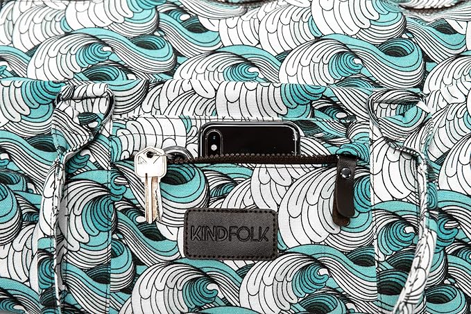Kindfolk Yoga Mat Duffle Bag Patterned Canvas with Pocket and Zipper