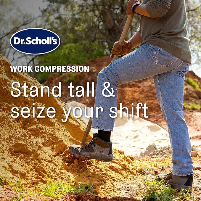 Dr. Scholl's Men's Athletic & Work Compression Over The Calf Socks-1 & 3 Pair Packs-Fatigue Relief