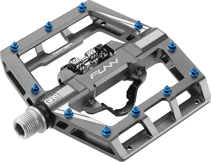 Funn Mamba MTB Clipless Pedals, Single Sided Clip Mountain Bike Pedals, Compatible with SPD Cleats, 9/16-Inch CrMo Axle Bicycle Pedals for MTB/BMX/Gravel Cycling