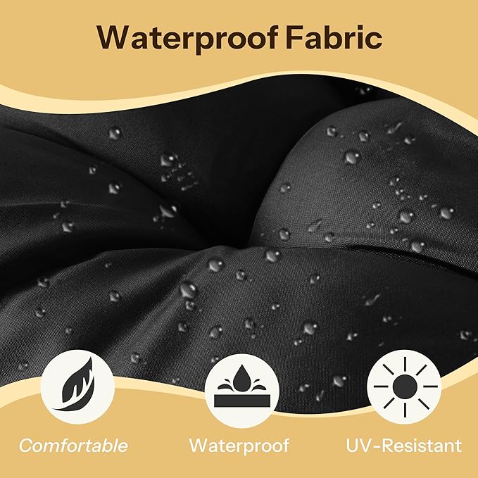Waterproof Outdoor Bench Cushion 49"X20"X4" Comfortable Outdoor Chair Cushions Tufted Garden Bench Pad UV Resistant and Fade Resistant (1, Black)