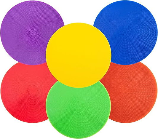 Spot Markers 9 Inch Non Slip Rubber Floor Markers Flat Field Cones Poly Dots for Soccer Basketball Sports Speed Agility Training and Drills