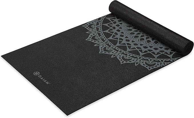 Gaiam Yoga Mat - Premium 5mm Print Thick Non Slip Exercise & Fitness Mat for All Types of Yoga, Pilates & Floor Workouts (68" x 24" x 5mm)