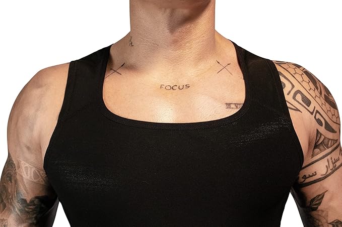 FUXERT Men's Sauna Vest Workout Sweat Tank Top Waist Trainer for Men Compression Sweat Enhancing Vest