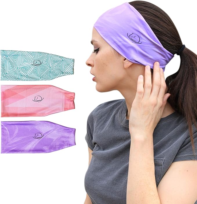 Equestrian Headbands Designed to Wick Moisture and Protect Hair Under Helmets, for Horseback Riding, Biking, and Securing Ear Buds