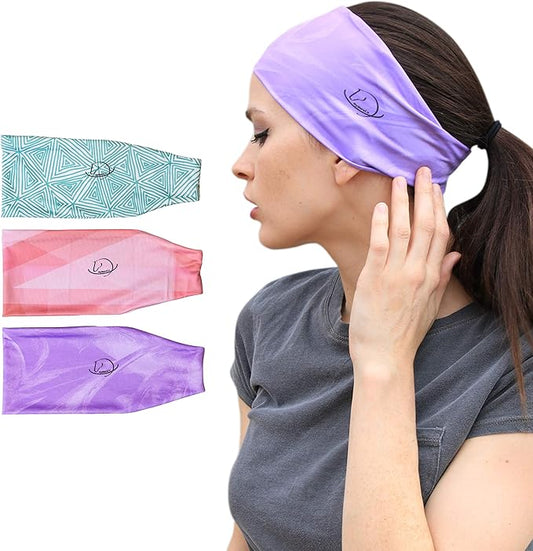 Equestrian Headbands Designed to Wick Moisture and Protect Hair Under Helmets, for Horseback Riding, Biking, and Securing Ear Buds