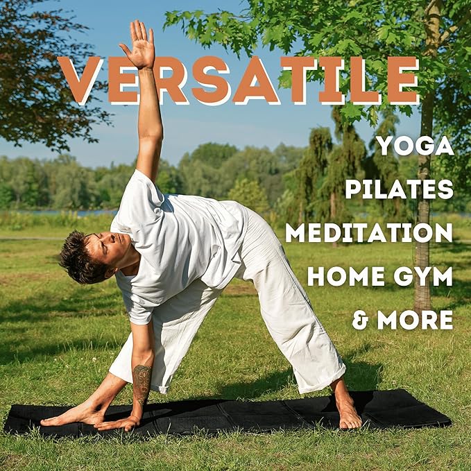 Polyfit Foldable Yoga Mat for Travel and Home Workouts - 7mm Thick - Lightweight, Packable, and Easy to Store - Folding Workout Mat for Women & Men - For Stretching, Yoga & Pilates