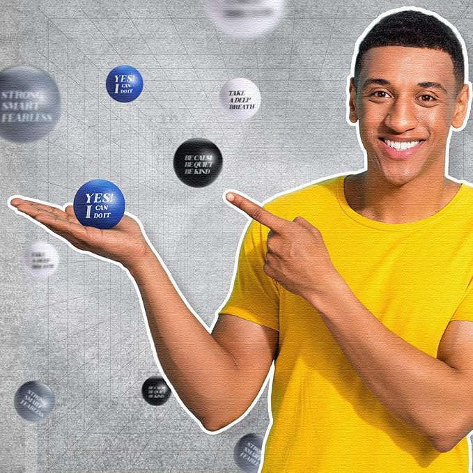 Jerify 72 Pcs Motivational Stress Balls Bulk Inspirational Stress Balls Colorful Foam for Adults Hand Exercise Small Therapy Fidget Relief Anxiety Toys for Coworkers Gifts Fidget(Cool Colors)