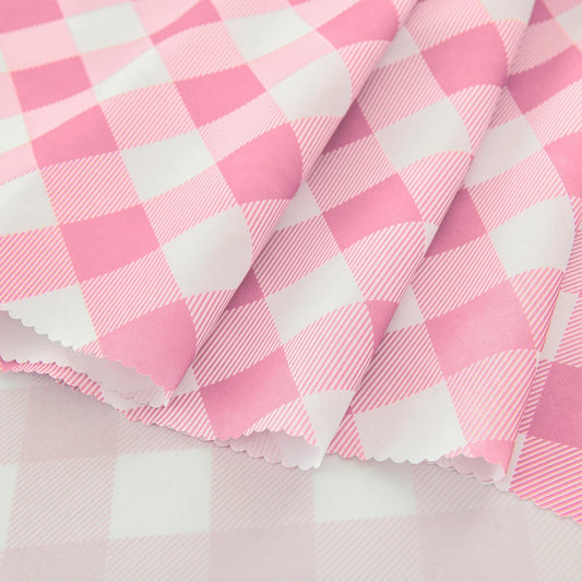 Waterproof Plaid Tablecloth Fabric - Round 58 Inch Classic Gingham Checker Table Cloth for Indoor/Outdoor Use - Buffalo Table Cover for Picnics, BBQs, and Parties