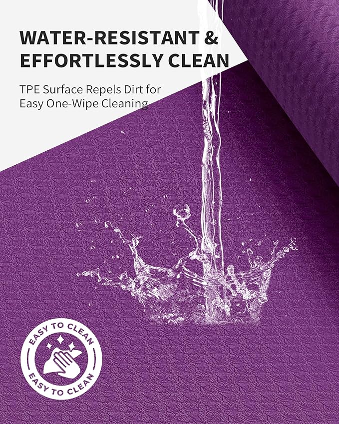 CAMBIVO Large Yoga Mat (6'x 4'), Extra Wide Workout Mat for Men and Women, Yoga Mat Thick 1/3 &1/4 Exercise Mats for Home Workout, Yoga, Pilates (Black,1/4 inch)