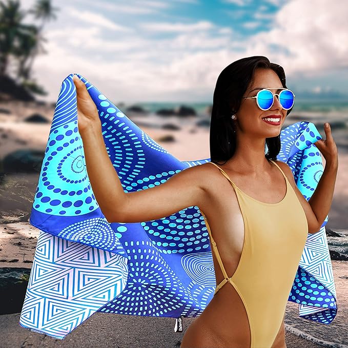 Elite Trend Quick Dry Towel Extra Large 78x35 Inch - Microfiber Beach Towel - Perfect for Beach, Travel, Swimming, Pool, Yoga, Hiking, Camping - Lightweight, Fast Drying, Compact for Adults (Zero)