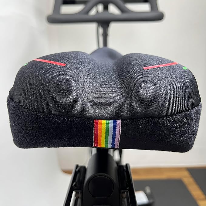 Bike Seat Cushion Compatible with Peloton Bike & Plus, Gel Bicycle Seat Cover for Women & Men Comfort, Accessories for Most Narrow Bicycle Saddle, Extra Padded with Soft Memory Foam, 11”x7”