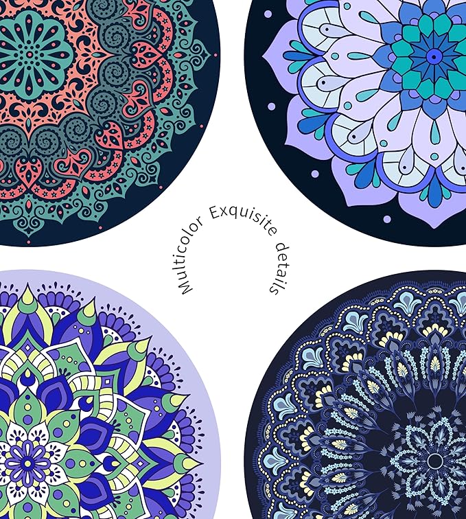 nuveti Large Meditation Mat Round Yoga Mat Pilates Yoga Mat 3.5mm Thick Natural Tree Rubber Base Non Slip, Extra Thick Grip. Thicker, Longer, and Wider for More Comfort and Support（55''x55''）