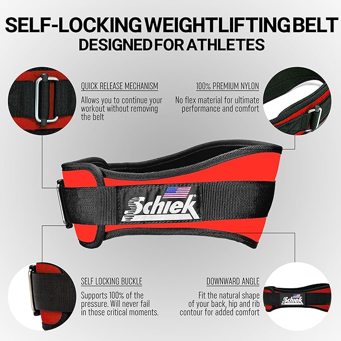 Schiek Sports 2006 Nylon 6 Inches Weight Lifting Belt - Support Belt for Power Lifting