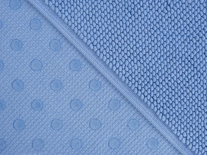 Cotton Paradise 100% Cotton Non Slip Bath Mats for Bathroom, 17x24 inch Soft Absorbent Quick Dry Machine Washable Floor Bath Mat, Sky Blue