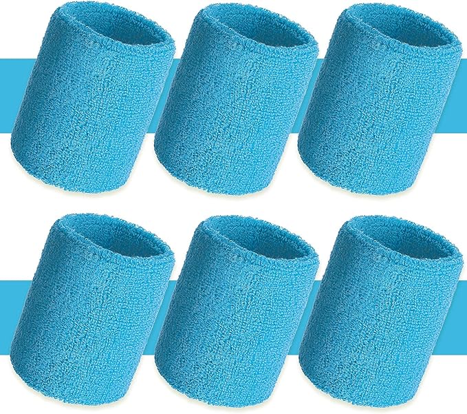 12 Pack Sweatbands Sports Wristband Cotton Sweat Band for Men and Women, Good for Tennis, Basketball, Running, Gym, Working Out