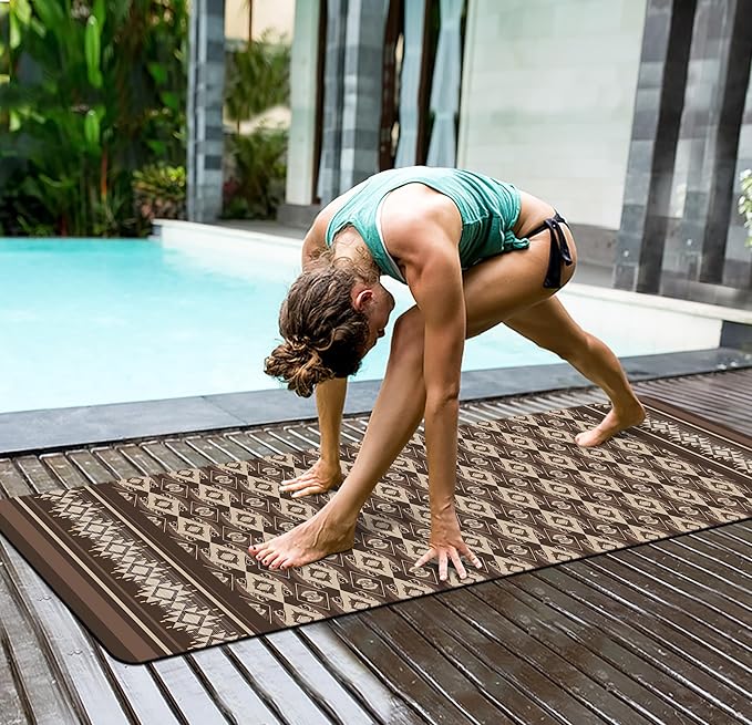 nuveti Yoga Mat Print Extra Thick TPE Non Slip Fitness Exercise Mat with Carrying Bag,72"x24" Extra Thick 6MM Exercise & Workout Mat for Yoga, Pilates Fitness and Floor Exercises