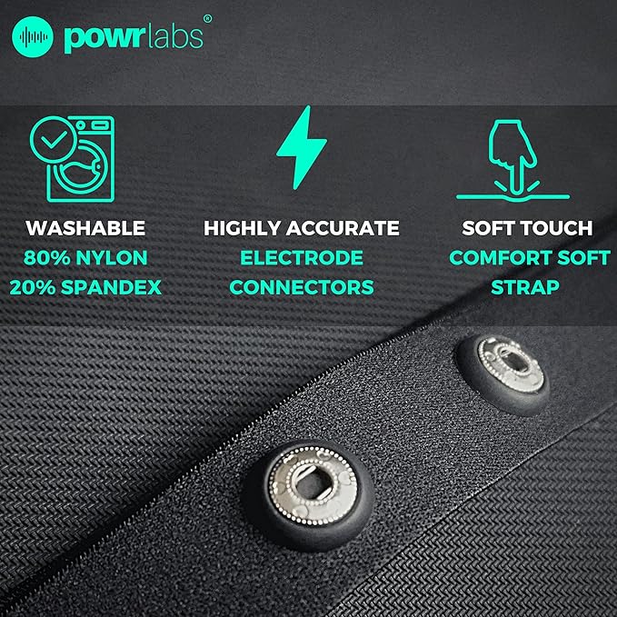 Wahoo Tickr, Polar H7, Garmin HRM Coospo Heart Rate Monitor Strap Replacement (Powr Labs, M-XXL)