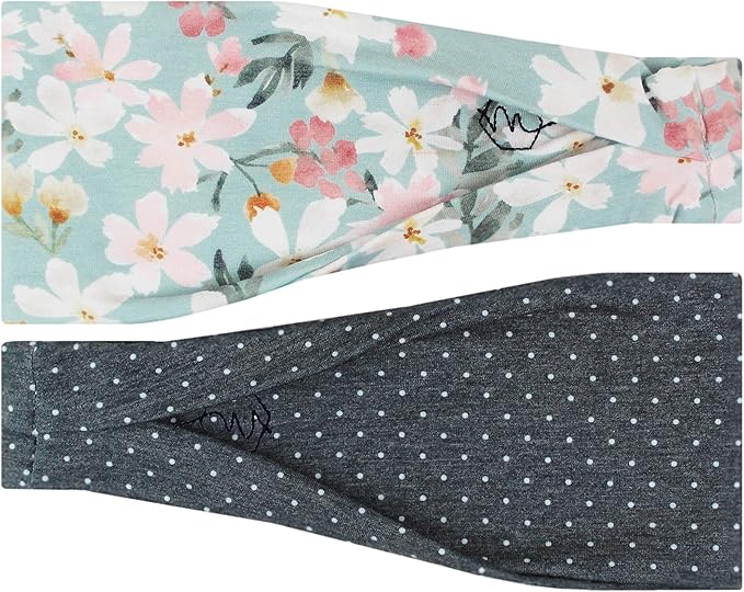 Maven Thread Headbands for Women - Wide Sports Headband for Running, Exercise, Gym, Athletic Workouts and Yoga, 4" Thick Non-Slip Sweatbands, 2Pack