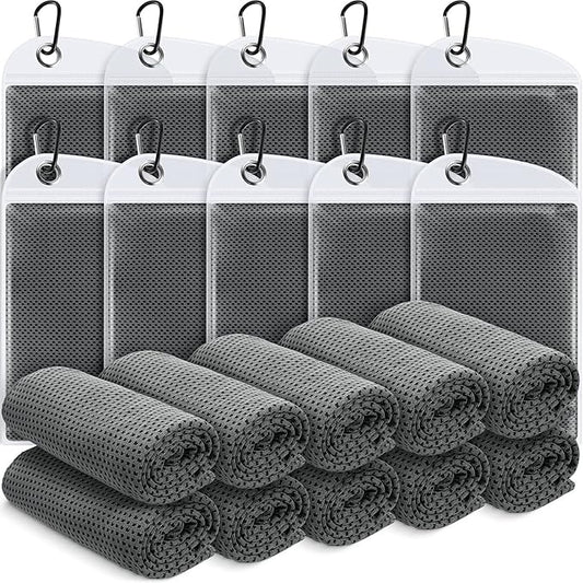 20 Pcs Cooling Towel 40" x 12" Ice Towel for Neck and Face Microfiber Chilly with Bag Breathable Yoga Gym Stay Cool Towels Sweat Rag for Workout Running Camping Pilates Beach Accessories (Dark Gray)