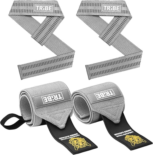 Heavy Duty Wrist Wraps & Lifting Straps – Weightlifting Wrist Wraps for Men with Silicone Grip & Padding – Gym Wrist Straps for Weightlifting