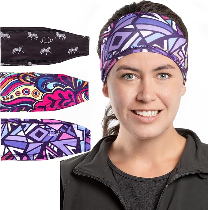 Equestrian Headbands Designed to Wick Moisture and Protect Hair Under Helmets, for Horseback Riding, Biking, and Securing Ear Buds