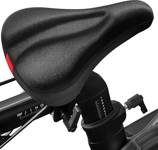 Bike Seat Cushion Compatible with Peloton Bike & Plus, Gel Bicycle Seat Cover for Women & Men Comfort, Accessories for Most Narrow Bicycle Saddle, Extra Padded with Soft Memory Foam, 11”x7”