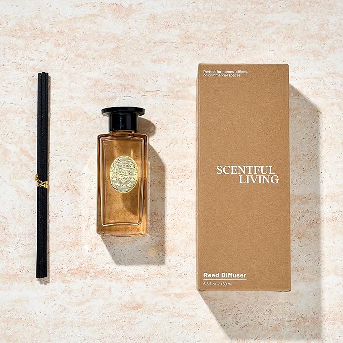 M&SENSE 6.3 oz Large Reed Diffuser Set | Under The Fig Scent Home Oil Diffuser with Sticks | Hotel Collection Non-Toxic Essential Oil |for Bedroom Bathroom Living Room