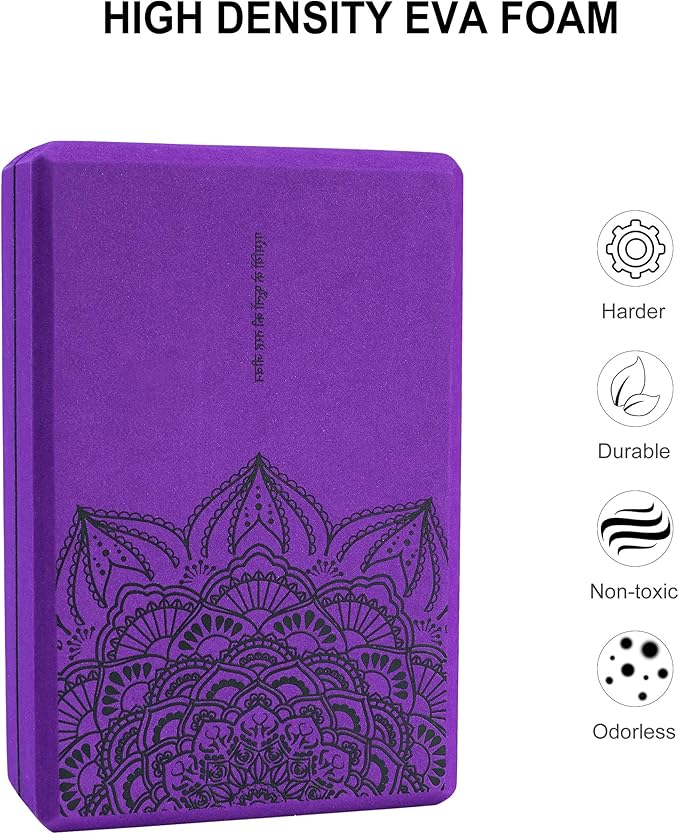 nuveti Yoga Blocks Set of 2, High Density Yoga Brick Foam Blocks to Improve Strength, Flexibility and Balance Brick Foam Blocks