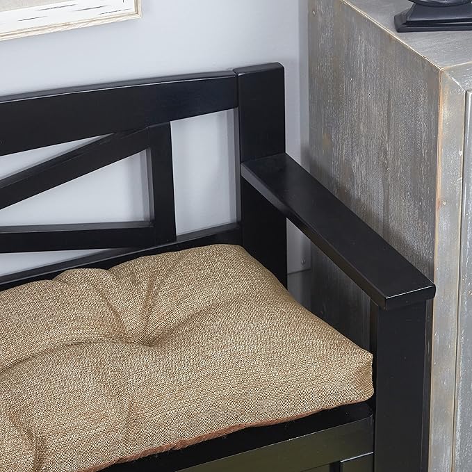 Klear Vu The Gripper Omega Non-Slip Tufted Bench Cushion for Indoor Furniture, Entryway Storage, Bay Window, Corner Nook or Piano Seat, 43 Inches, 06 Gold