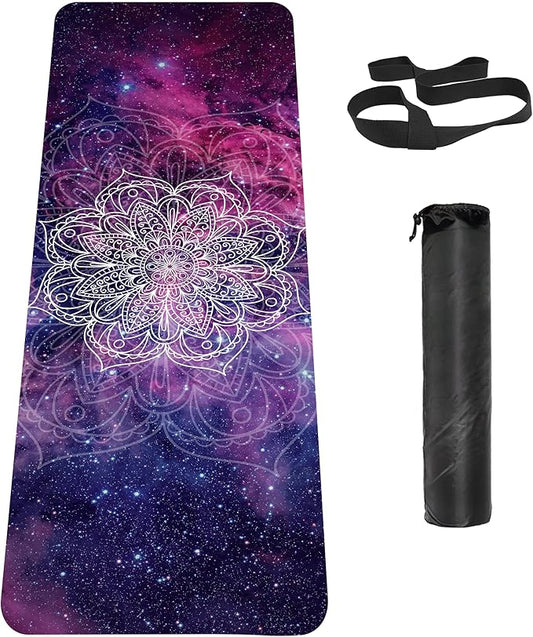 Non Slip Yoga Mat TPE Workout Mat for Men Women, Thick Workout Mat with Carrying Strap, Fitness Mats for Exercise, Yoga, Fitness, Pilates, Floor Workouts (72" x 24" x 6mm)