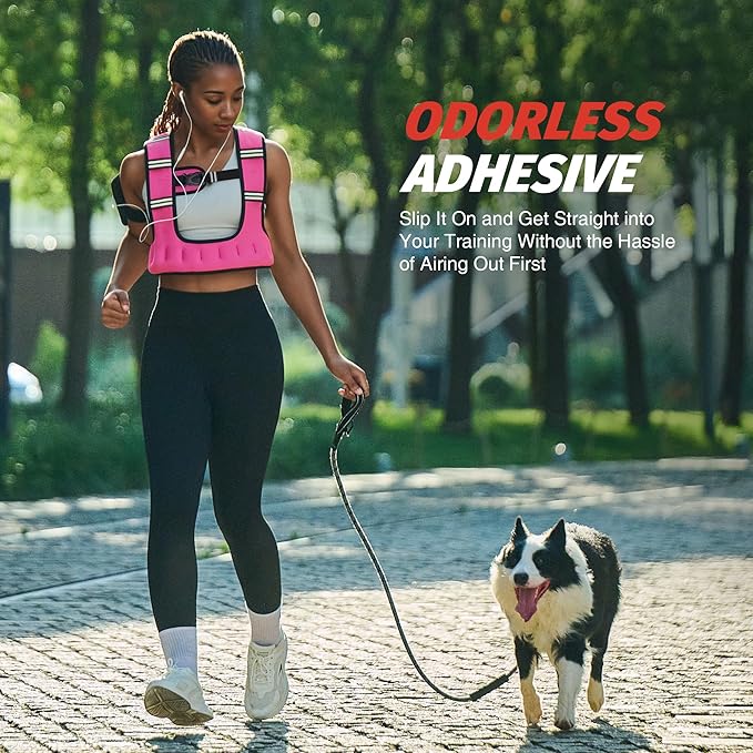 ZELUS Weighted Vest for Women Men, 6/8/12/16/20lb Weight Vest with Arm Pouch Reflective Strips, U-Shaped Rucking Vest for Strength Training Muscle Building, Walking Running Vest for Fitness