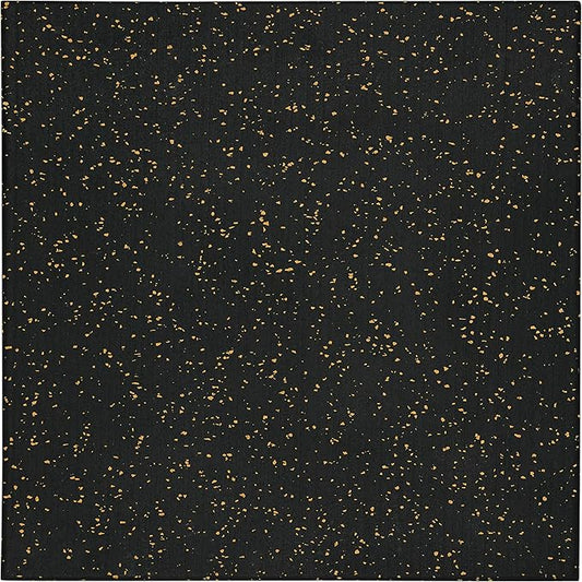 Genaflex Pro Heavy Duty Thick Rubber Gym Floor Tiles High Density Shock Absorbent Laminated Deadlift Mats - 1" Thick X 20" W X 20" L - 2.7 Sq. Ft.