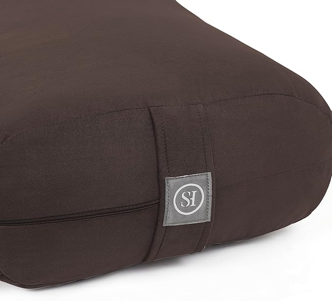 Meditation Cushion Bolster Pillow for Restorative Yoga – Supportive Cushion for Meditation, Pilates, and Relaxation – Filled with Buckwheat Hulls - Removable Cover