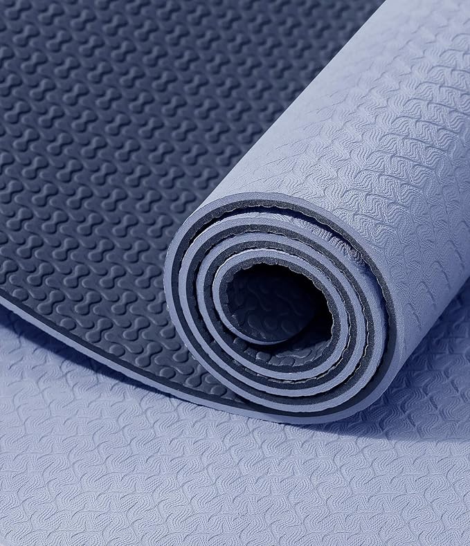 IUGA Yoga Mat Non Slip Anti-tear Pilates Mat Eco Friendly Hot Yoga Mats Thick for Workout & Exercise(72"x 24"x 6mm)