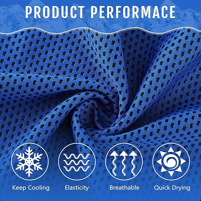 Hosuly 30 Pack Cooling Towels, 40"x12" Ice Breathable Soft Chilly Sweat Rag Microfiber Workout Rags for Gym Cooling Towels for Neck and Face for Yoga Golf Sport Running