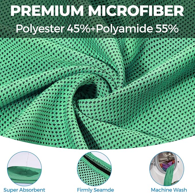 Cooling Towels for Neck and Face - Microfiber Chilly Towel Yoga Towel for Men or Women Ice Cold Towels for Yoga Gym Travel Camping Golf Football & Outdoor Sports