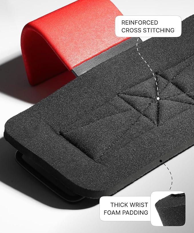 DMoose Fitness Weight Lifting Hooks (Pair) for Deadlifts, Pull Ups, Rows & Shrugs - Anti-Rip Nylon Strap Hand Grips with Thick Wrist Padding - Heavy Duty Wrist Straps for Weightlifting & Gym Workouts