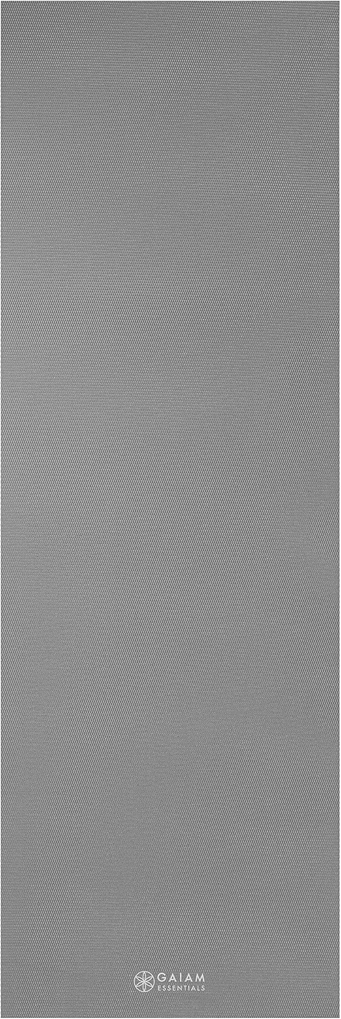 Gaiam Essentials Thick and Thin Yoga Mat Fitness & Exercise Mat with Easy-Cinch Carrier Strap