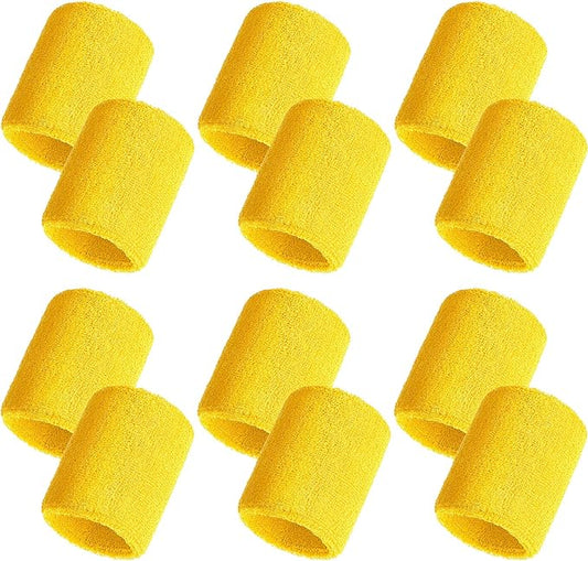 12 Pack Sweatbands Sports Wristband Cotton Sweat Band for Men and Women, Good for Tennis, Basketball, Running, Gym, Working Out