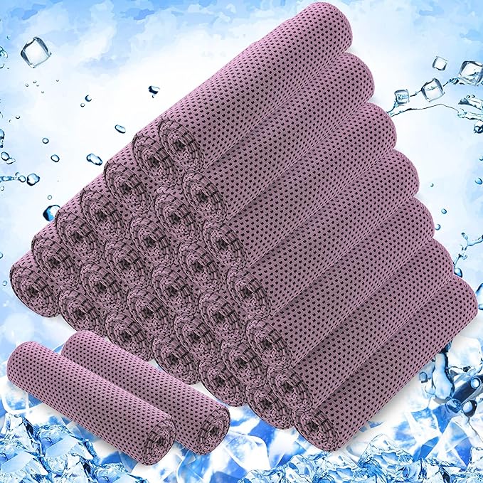 Hosuly 30 Pack Cooling Towels, 40"x12" Ice Breathable Soft Chilly Sweat Rag Microfiber Workout Rags for Gym Cooling Towels for Neck and Face for Yoga Golf Sport Running