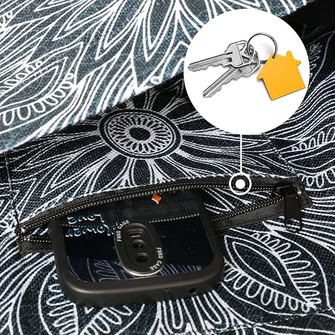 Fashion Printed Yoga Mat Bag with Large Side Pocket & Zipper Pocket Long Tote Yoga Bag Fit Most Size Mats - Holds More Yoga Accessories