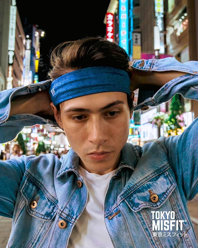 Tokyo Misfit - Japanese Headbands for Men & Women, Sweat Band, Workout, Yoga, Fashion, Running, Sports, Basketball, Bandana
