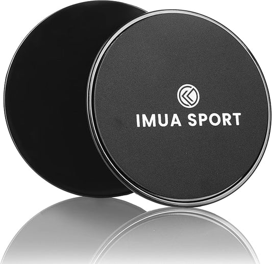 Core Sliders Dual-Sided Sliders for Working Out on Carpet and Hardwood Floors, Light and Compact - Workout Guide Included (2-Pack)