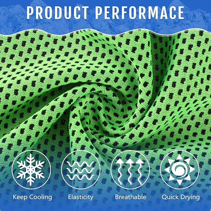 Hosuly 30 Pack Cooling Towels, 40"x12" Ice Breathable Soft Chilly Sweat Rag Microfiber Workout Rags for Gym Cooling Towels for Neck and Face for Yoga Golf Sport Running