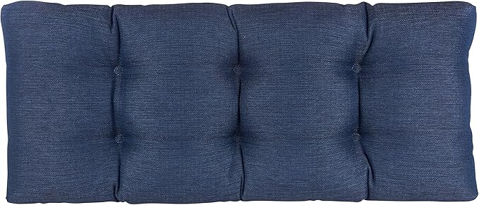 Klear Vu The Gripper Omega Non-Slip Tufted Bench Cushion for Indoor Furniture, Entryway Storage, Bay Window, Corner Nook or Piano Seat, 33 Inches, 03 Indigo