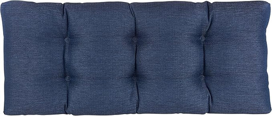 Klear Vu The Gripper Omega Non-Slip Tufted Bench Cushion for Indoor Furniture, Entryway Storage, Bay Window, Corner Nook or Piano Seat, 33 Inches, 03 Indigo