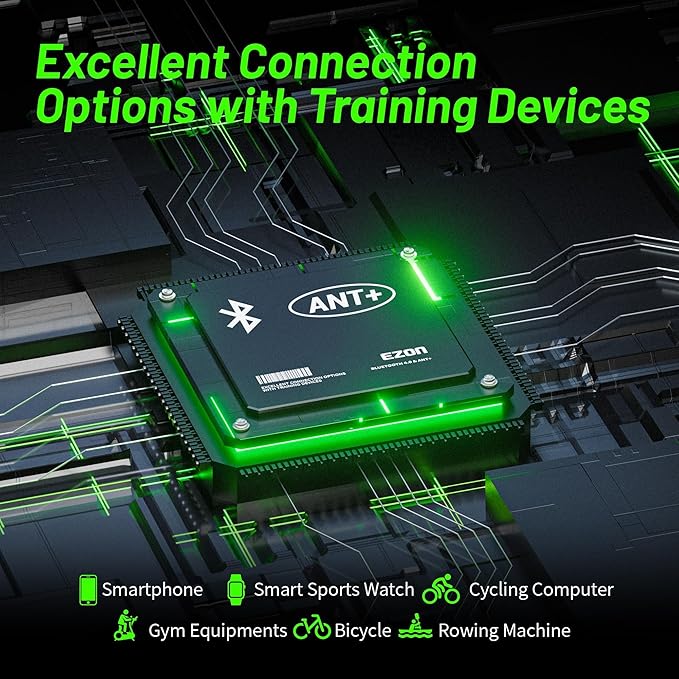 EZON Heart Rate Monitor Chest Strap, Bluetooth 5.1 & ANT+ Sensor, 3ATM Waterproof, Compatible with Garmin, Wahoo, Polar, Strava for Running, Cycling, Workout(C009 Pro)