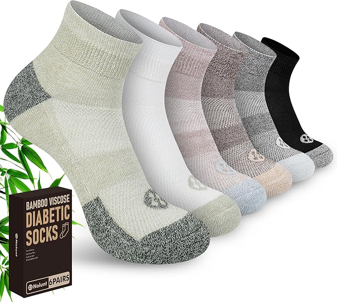 Diabetic Socks for Men,6 Pairs Ankle Mens Diabetic Socks,Diabetic Neuropathy Socks for Men 9-12